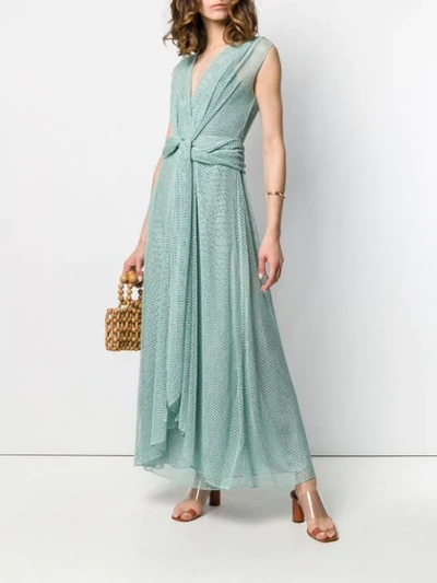 Shop Missoni Knot Front Dress In Green