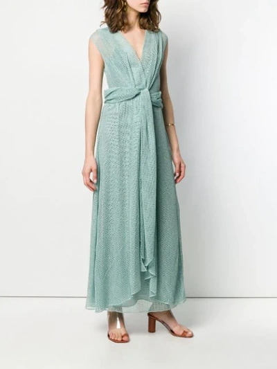 Shop Missoni Knot Front Dress In Green