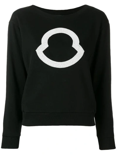 Shop Moncler Logo Sweatshirt In Black