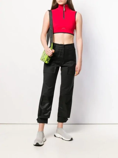 Shop A-cold-wall* Zip Front Cropped Vest In Red