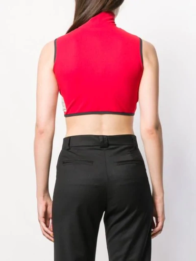 Shop A-cold-wall* Zip Front Cropped Vest In Red