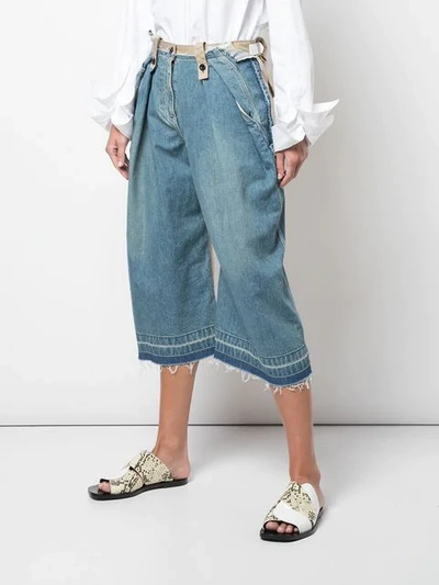 SACAI WIDE-LEG DENIM CULOTTES - 蓝色