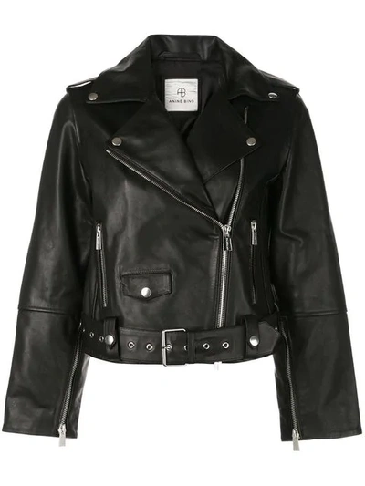 Shop Anine Bing Remy Leather Jacket In Black