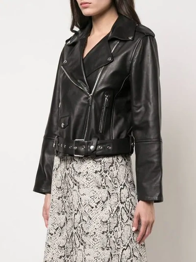 Shop Anine Bing Remy Leather Jacket In Black