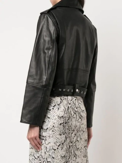 Shop Anine Bing Remy Leather Jacket In Black