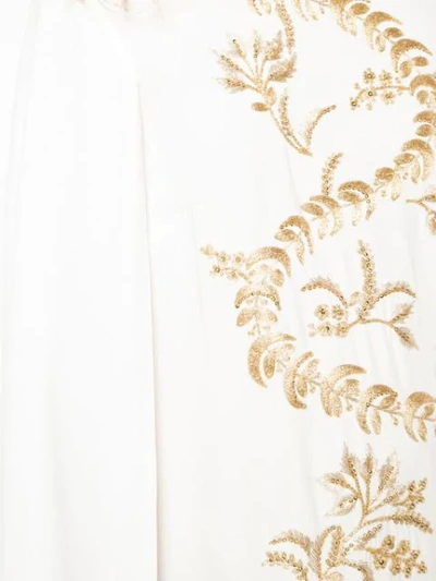 Shop Oscar De La Renta Kaftan Mit Metallic-stickerei In Ivory/gold