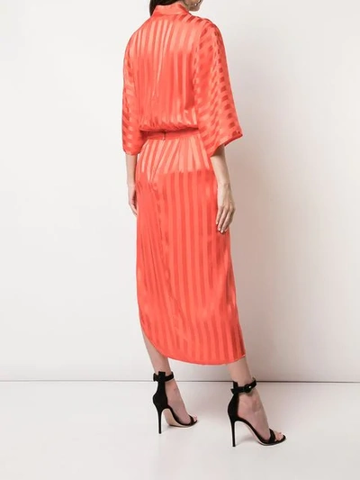 Shop Michelle Mason Kimono Sleeve Dress In Red