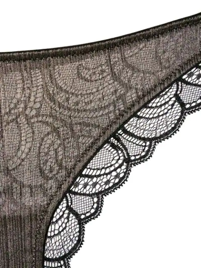 Shop Chite' Lace Patterned Briefs In Metallic
