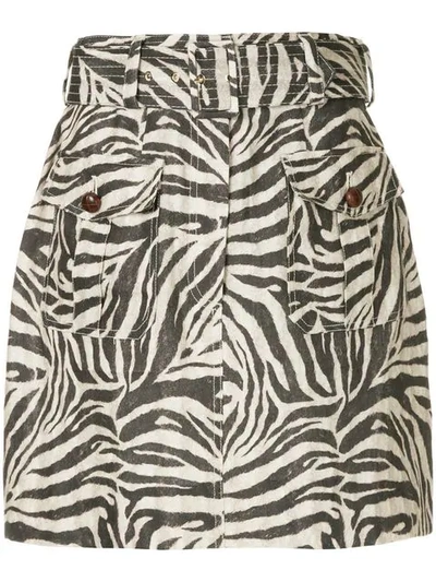 Shop Zimmermann Zebra Print Skirt - Brown