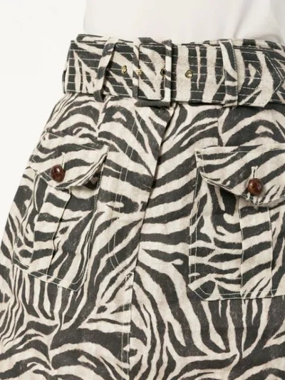 Shop Zimmermann Zebra Print Skirt - Brown