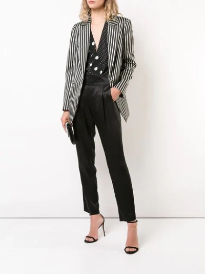Shop Michelle Mason Striped Print Jacket - Black