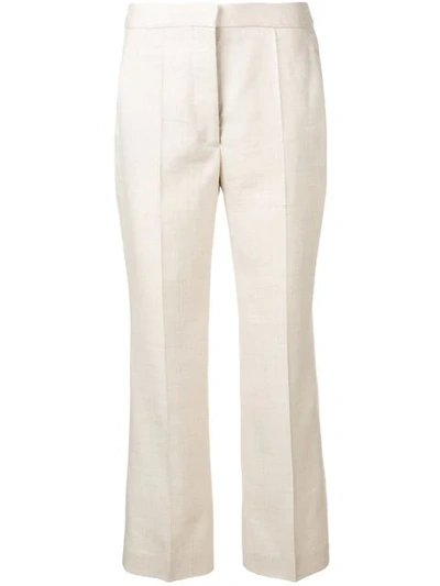 Shop Stella Mccartney Cropped Flared Trousers In Neutrals