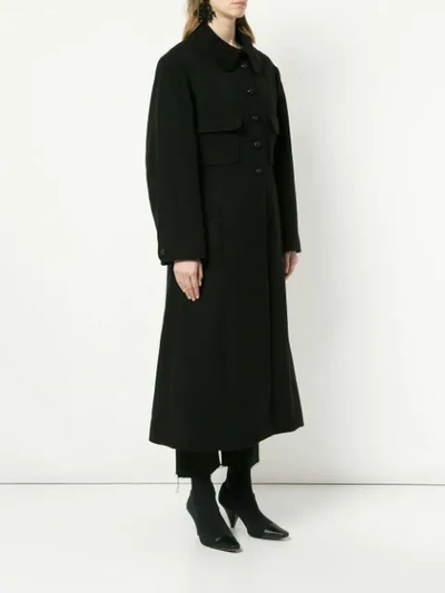 Pre-owned Chanel Vintage Cashmere Long Sleeve Coat - Black