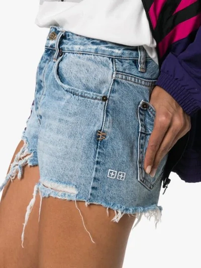 Shop Ksubi Tongue N Cheek Denim Shorts In Blue