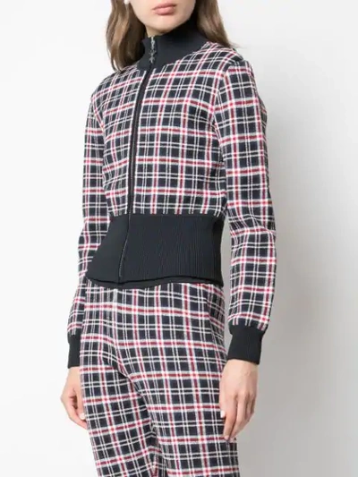 Shop Opening Ceremony Plaid Knit Track Jacket In 4605 Collegiate Navy Mult