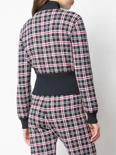 Shop Opening Ceremony Plaid Knit Track Jacket In 4605 Collegiate Navy Mult