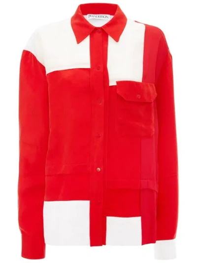 Shop Jw Anderson Exclusive Pillarbox Red Contrast Panel Shirt