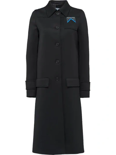 Shop Prada Single-breasted Coat In Black