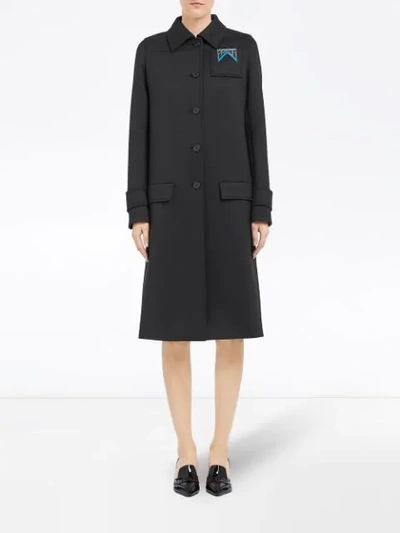 Shop Prada Single-breasted Coat In Black