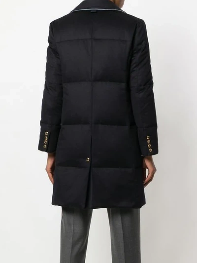Shop Thom Browne Down-filled Jacket-weight Cashmere Overcoat In Blue