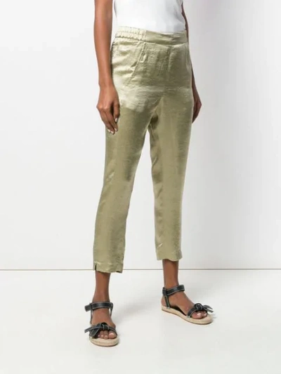 Shop Ann Demeulemeester Cropped Tapered Trousers In Green