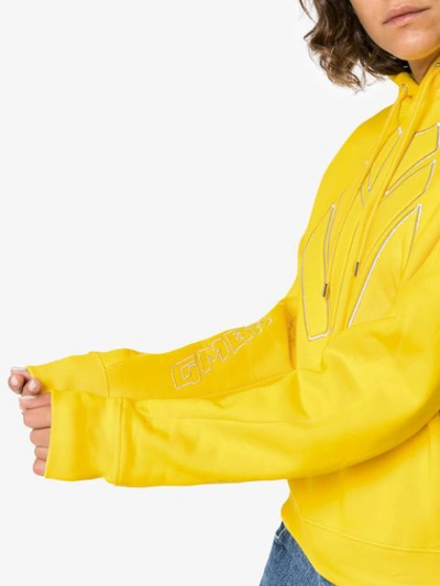 Shop Gmbh Logo Embroidered Hoodie In Yellow