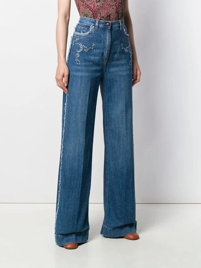 Shop Etro Wide-leg Flared Jeans - Blue