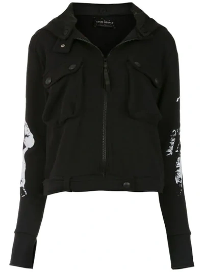 Shop Andrea Bogosian Printed Hoodie In Black