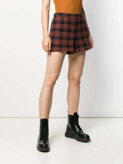 Shop Red Valentino Check Pattern Shorts In Blue