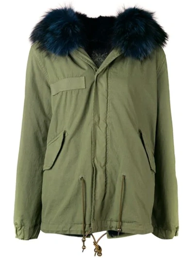 Shop Mr & Mrs Italy Trimmed Hooded Parka In Green