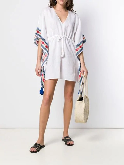 Shop Tory Burch Tassel Beach Tunic In 100 White