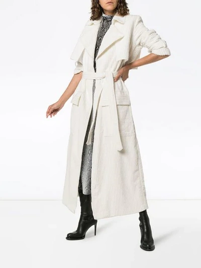 Shop Michael Lo Sordo Jumbo Cord Cotton White Trench Coat