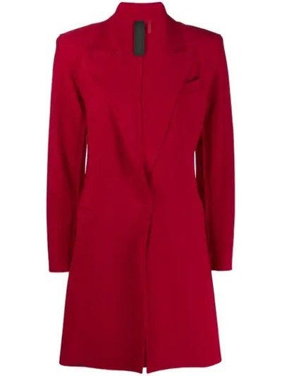 Shop Norma Kamali Single Breasted Coat - Red