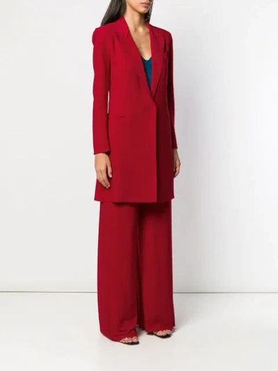 Shop Norma Kamali Single Breasted Coat - Red