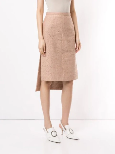 Shop N°21 Lace Midi Pencil Skirt In Neutrals