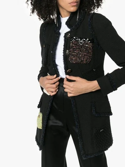 Shop Tiger In The Rain Repurposed Chanel Tweed Coat In Black