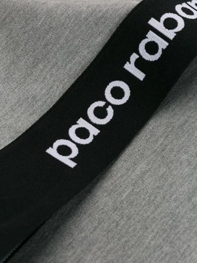 Shop Paco Rabanne Cropped Logo Print T-shirt - Grey