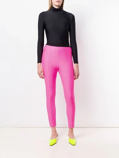 Shop Balenciaga Logo Waistband Leggings In Pink