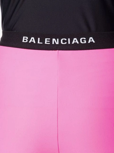 Shop Balenciaga Logo Waistband Leggings In Pink