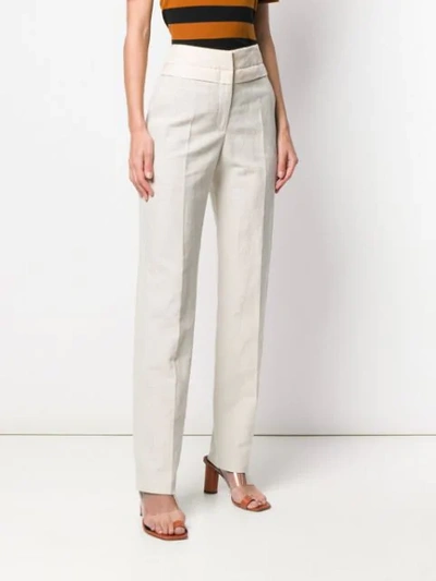 Shop Joseph High-waisted Trousers In Neutrals