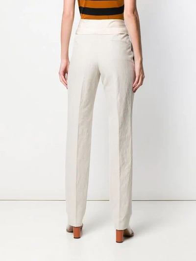 Shop Joseph High-waisted Trousers In Neutrals