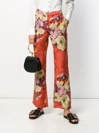 ETRO FLORAL PRINT TROUSERS - 橘色