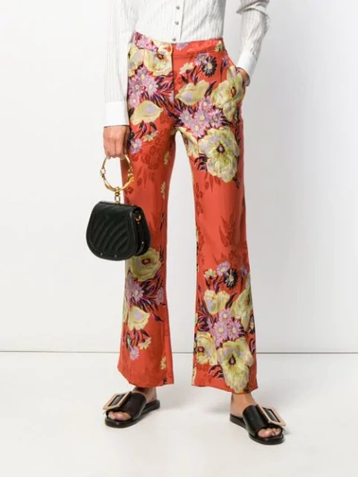 Shop Etro Floral Print Trousers In 750