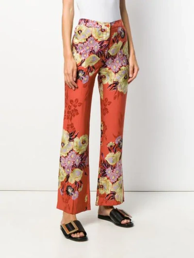 Shop Etro Floral Print Trousers In 750