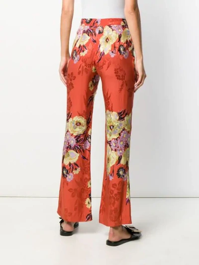 ETRO FLORAL PRINT TROUSERS - 橘色