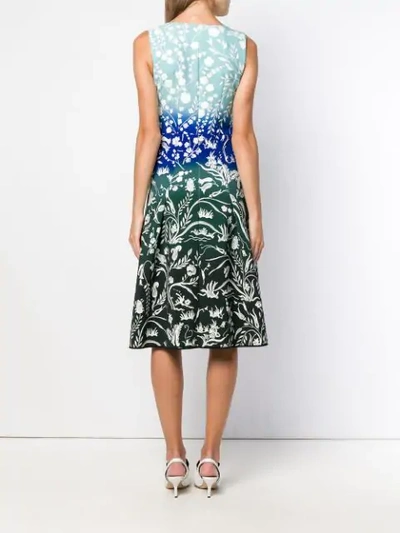 Shop Peter Pilotto Stencil-effect Printed Dress In Blue