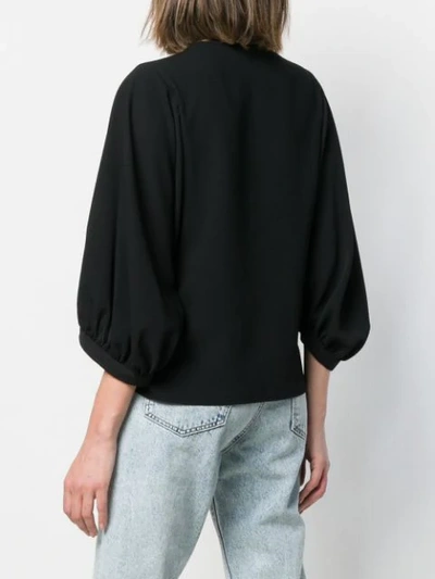 Shop See By Chloé Pleated Bib Blouse In Black