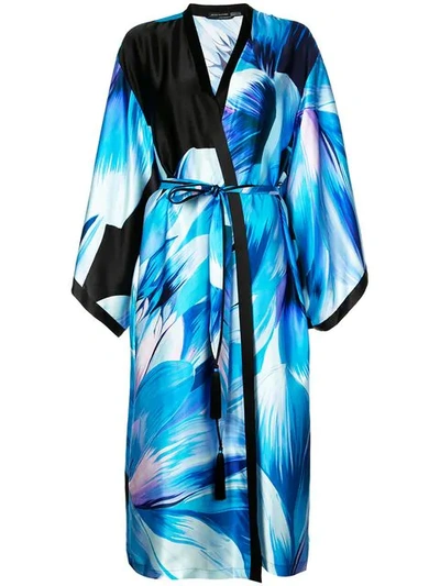 Josie Natori Mantel Mit Print In Blue