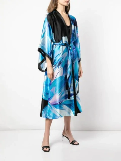 Josie Natori Mantel Mit Print In Blue