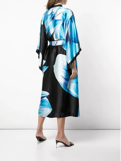 Josie Natori Mantel Mit Print In Blue